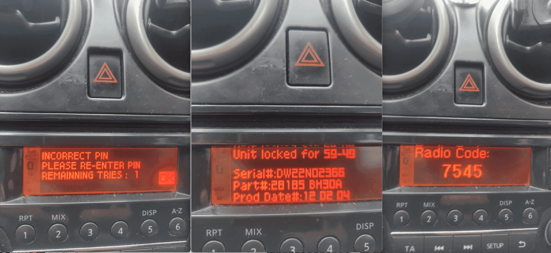 Les étapes pour trouver les numéros de série et le code autoradio Nissan