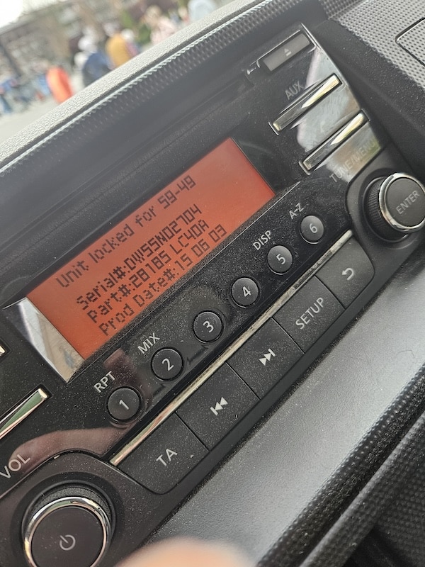 unit locked for serial part prod date nissan radio car