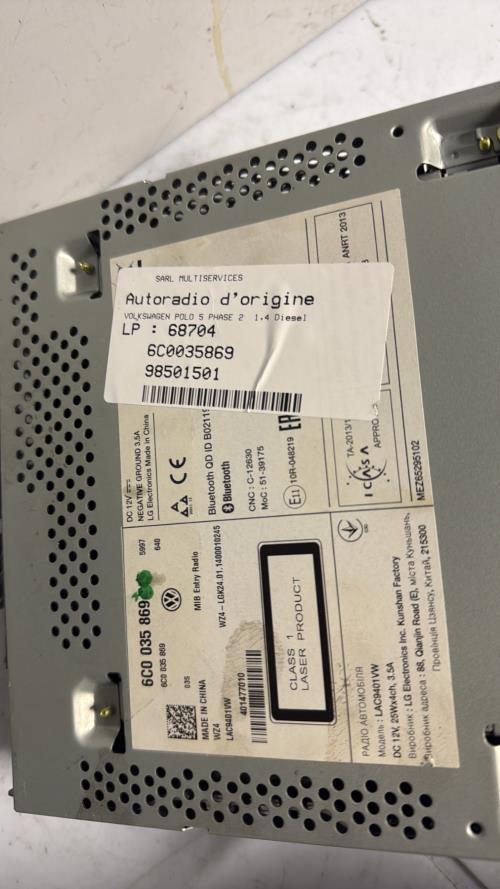 522626-Autoradio-dorigine-VOLKSWAGEN-POLO-5-PHASE-2-Diese-image-3 522626 Autoradio dorigine VOLKSWAGEN POLO 5 PHASE 2 Diese image 3 1 Autoradio VOLKSWAGEN POLO 5 PHASE 2 d'origine - 2014 - Occasion Code Autoradio