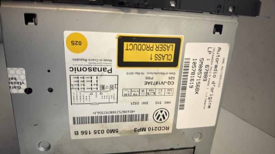 569203-Autoradio-dorigine-VOLKSWAGEN-POLO-5-PHASE-1-Essen-image-3-5 569203 Autoradio dorigine VOLKSWAGEN POLO 5 PHASE 1 Essen image 3 5 1 Autoradio VOLKSWAGEN POLO 5 PHASE 1 d'origine - 2010 - Occasion Code Autoradio